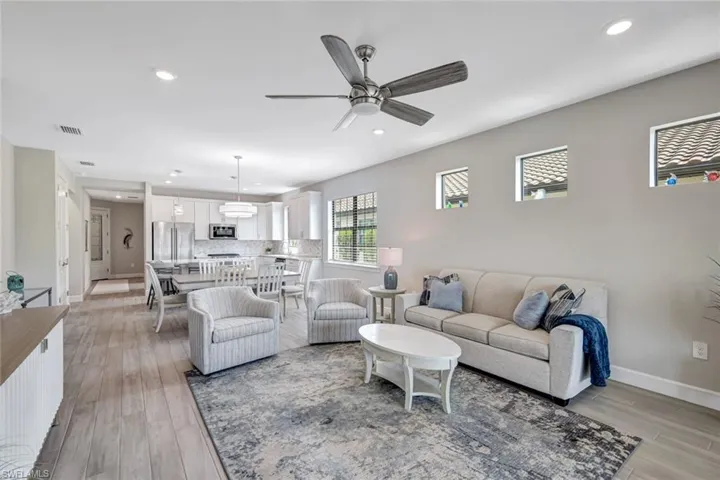 Open concept living with plenty of natural lighting