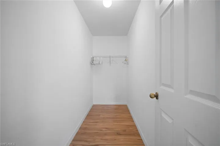Spacious closet with light wood-type flooring