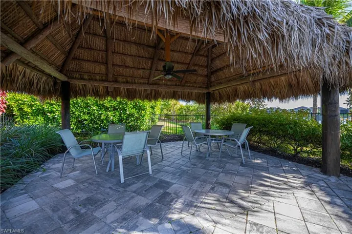 Tiki Hut just outside of pool area. Quiet area and place to eat lunch