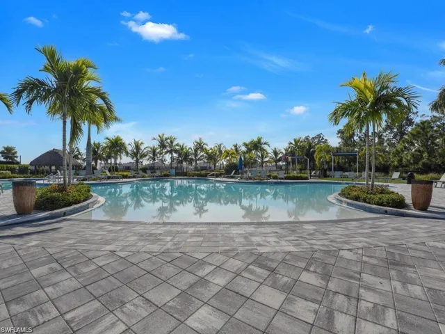 Beach entry style area of the pool