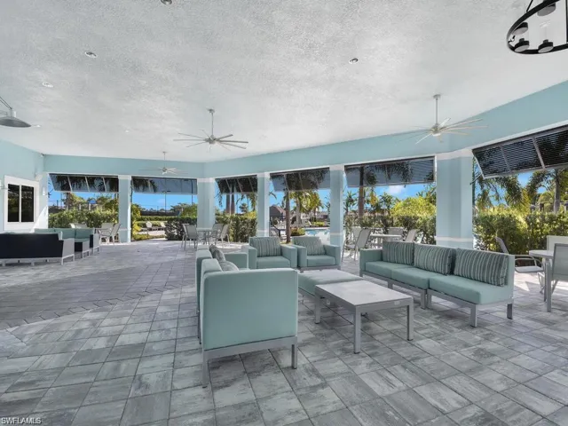 This is the patio area as soon as you walk out to the pool area that is covered.