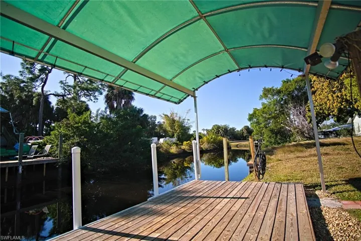 Dock with a water view