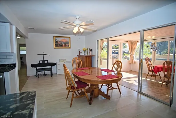 Dining space overlooking Sun room.