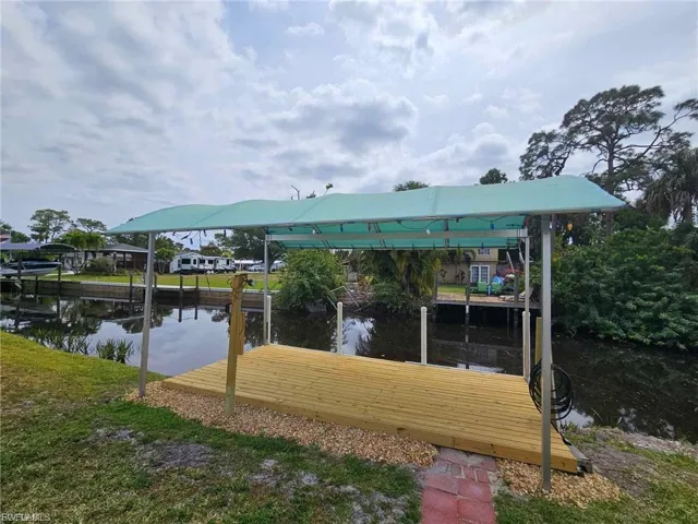 Dock with a water view