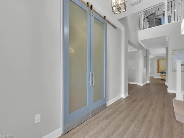 Sliding Contemporary Barn-Style Doors On Den
