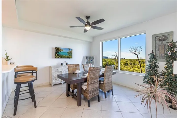 Dining space with large picture window