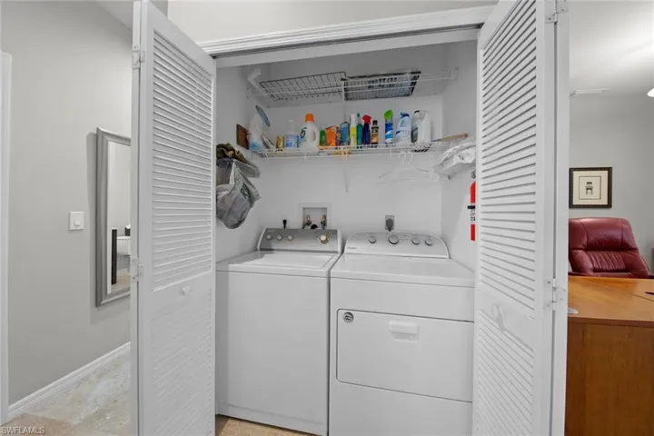 Closet laundry area
