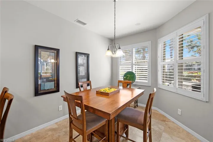 Breakfast nook next to kitchen