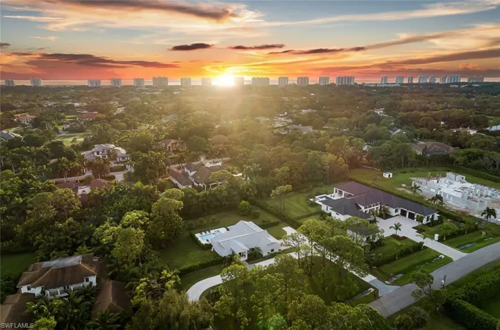 View of aerial view at dusk