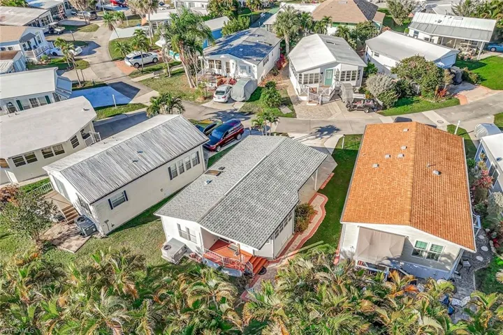Aerial perspective of suburban area
