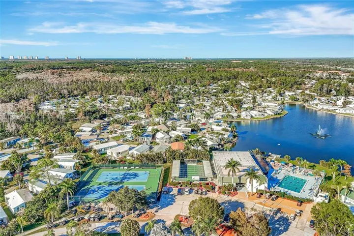 Aerial view of a large body of water