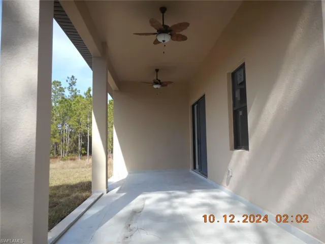 View of patio / terrace featuring ceiling fan