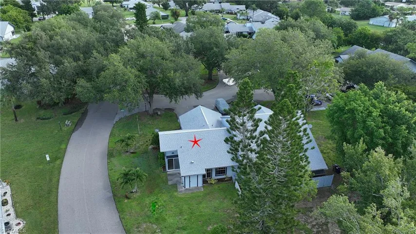 Aerial perspective of suburban area