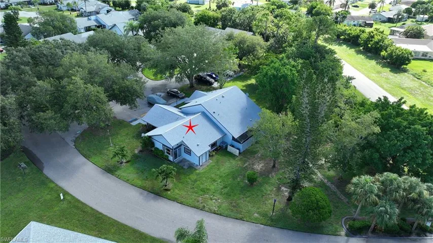 Aerial view of residential area