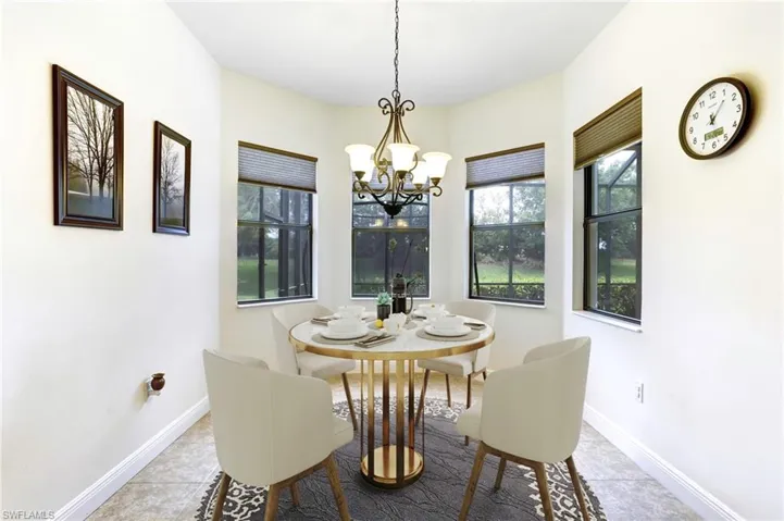 Virtually staged breakfast nook, large enough to seat 6!