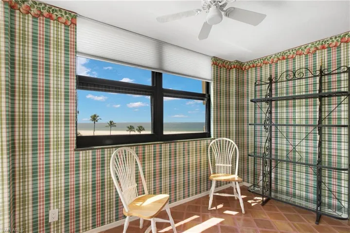 Dining area with beach view