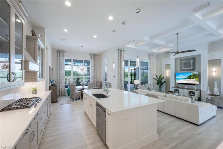Gas stove top and the expansive island lend themselves to gourmet cooking.