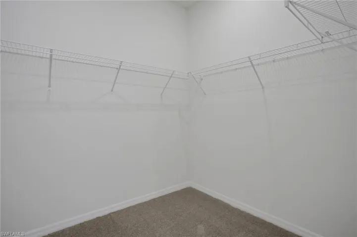 Walk in closet with carpet flooring