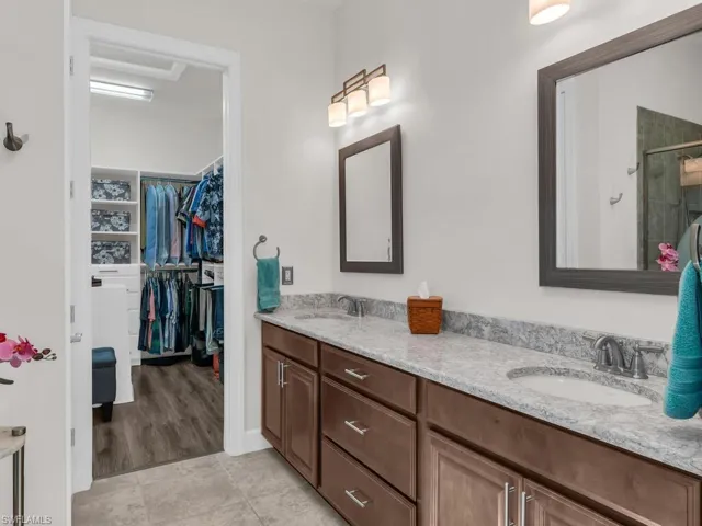 Quartz counters w/ double vanities