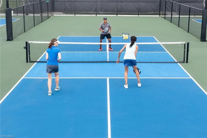 View of tennis court