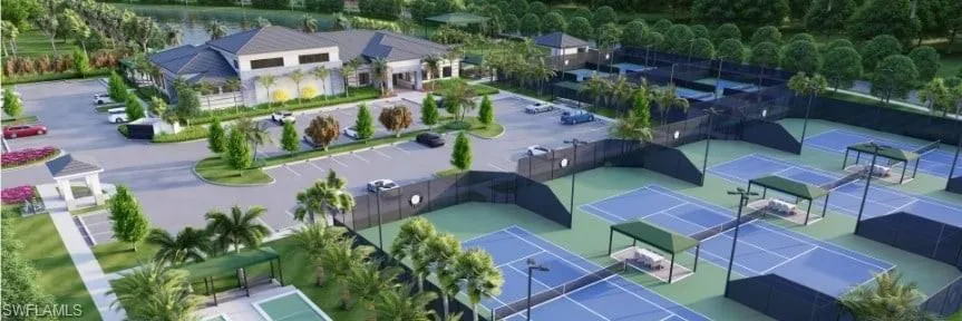 Birds eye view of property