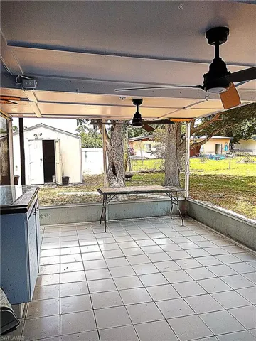 Ceramic tiled screen porch