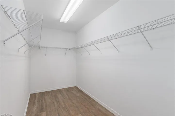 Spacious closet with light wood-style flooring