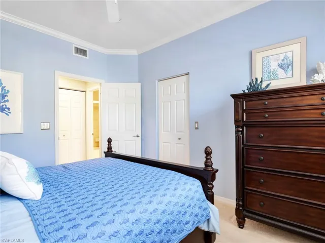 Second Bedroom with Crown Molding & Ceiling Fan