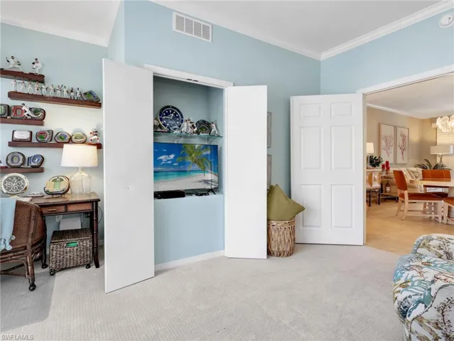 3rd Bedroom with French Doors & Crown Molding