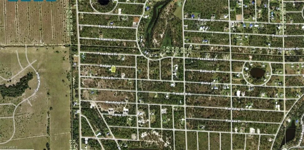 Aerial Map. Illustrating the property's location within a platted subdivision