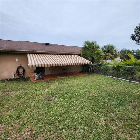 Back yard awning extended