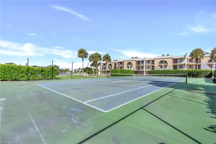 View of tennis court