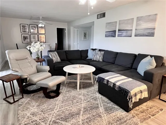 Large sectional for TV watching and entertaining.