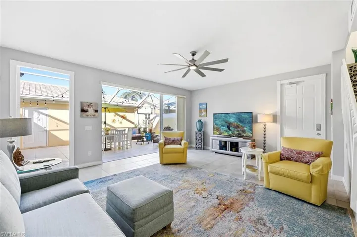Living area with entry door