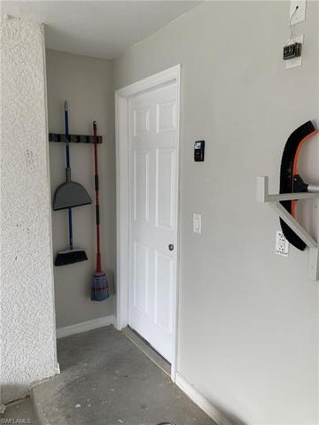 There is a broom closet area off the laundry in the garage.