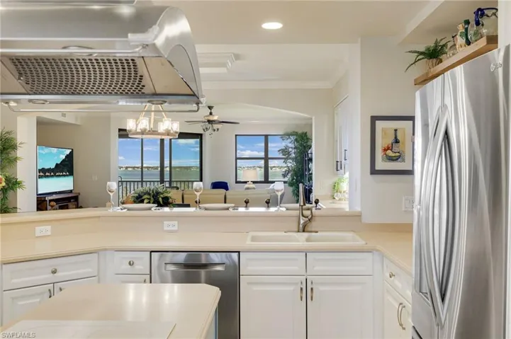 Front view of Kitchen to Dining and Living Room