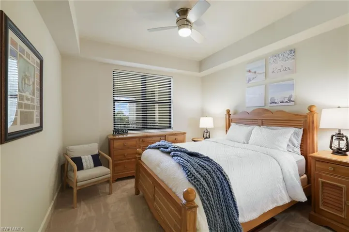 Guest Bedroom- Pictured is queen size bed for dimension reference.