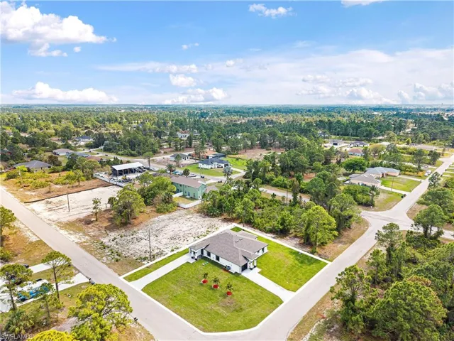 Aerial view of residential area