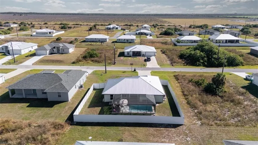 Aerial view of residential area