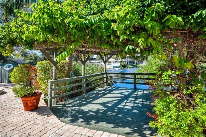View of community with a deck with water view
