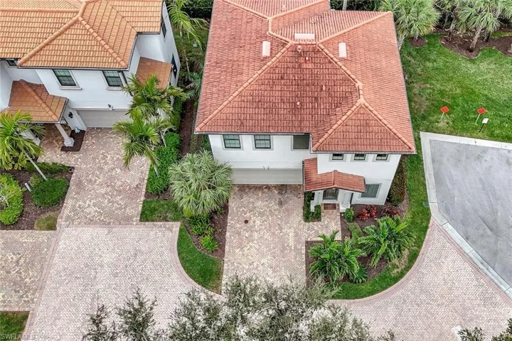 Aerial view of the front of the property