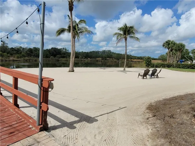 View of community with a water view