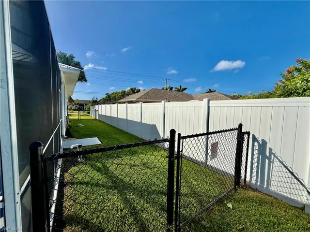 Fenced dog area.