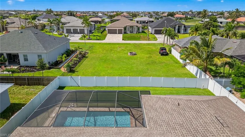 Aerial perspective of suburban area