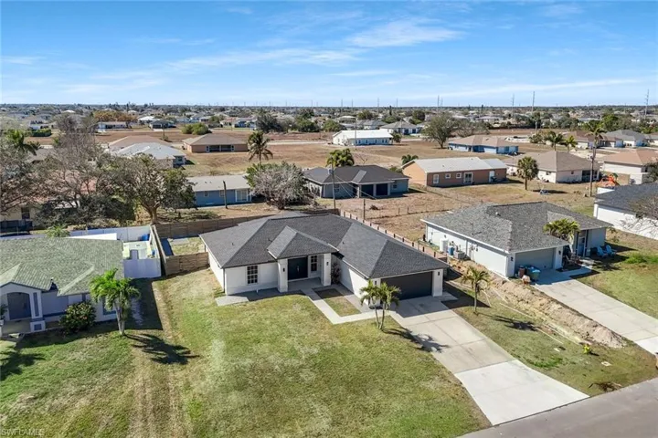 Aerial perspective of suburban area