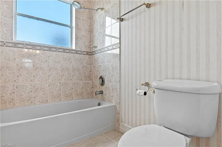 Jack & Jill tub shower and toilet