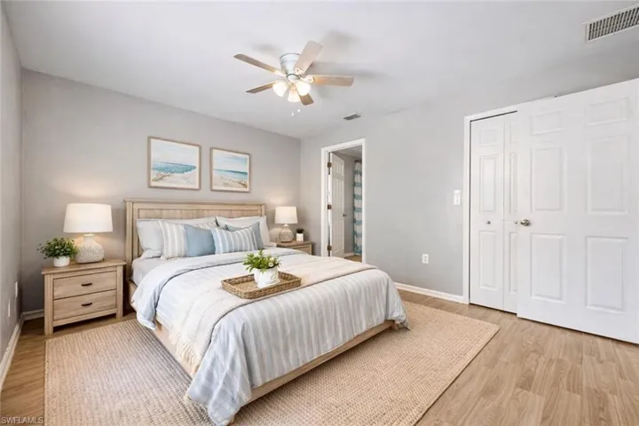Virtually staged bedroom