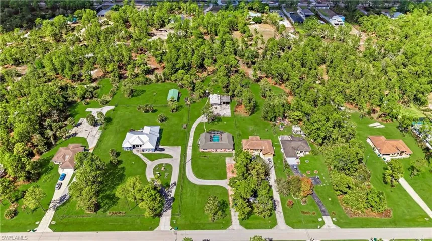 Aerial view of residential area