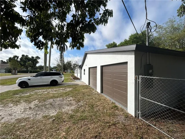 Garage with driveway