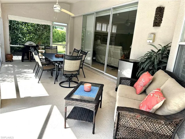 A large covered patio area is a real plus to enjoy the Florida Lifestyle.